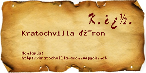 Kratochvilla Áron névjegykártya